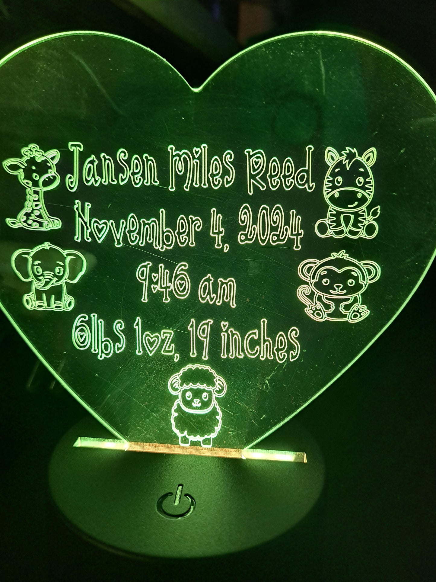 Changing color Engraved lights