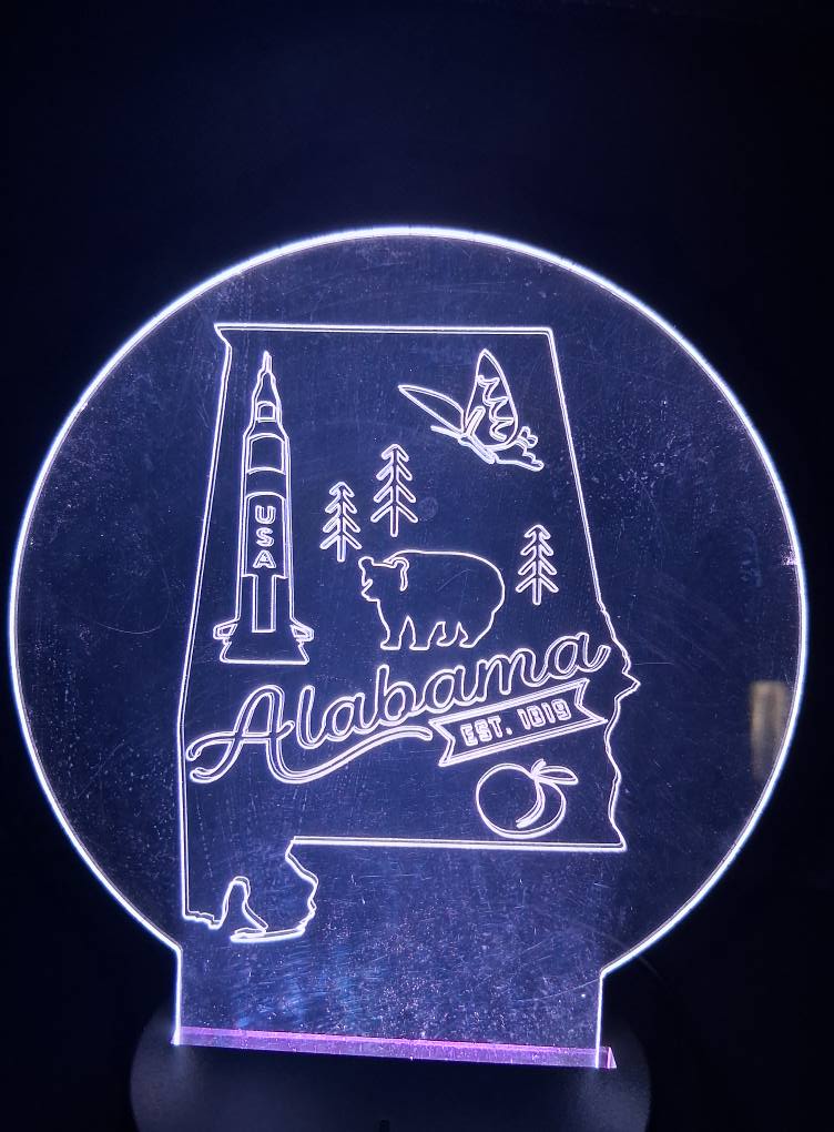 Changing color Engraved lights