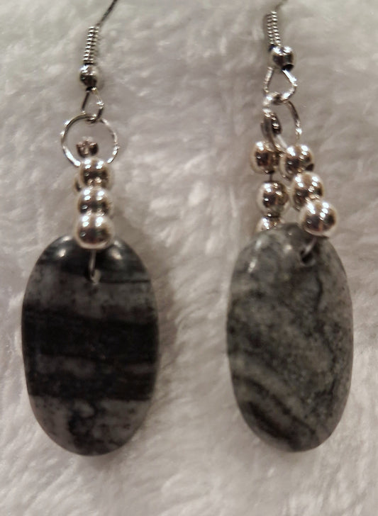 Natural Marble Stone Dangle Earrings