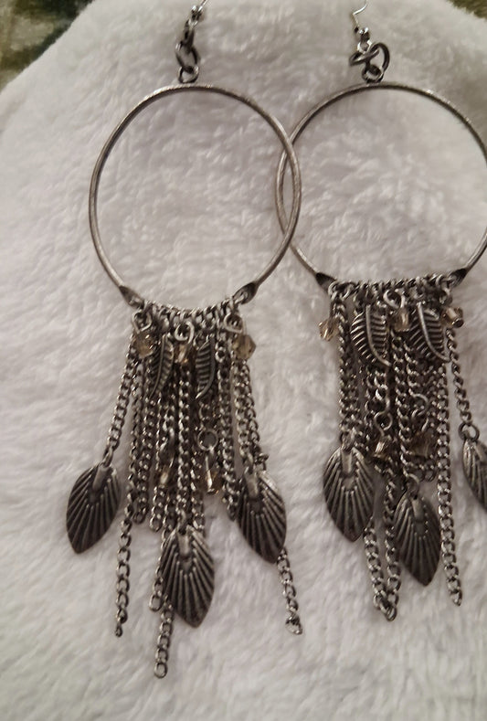Boho Metal Feather Earrings